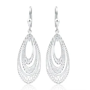 Sterling Silver Cutout Drop Earrings