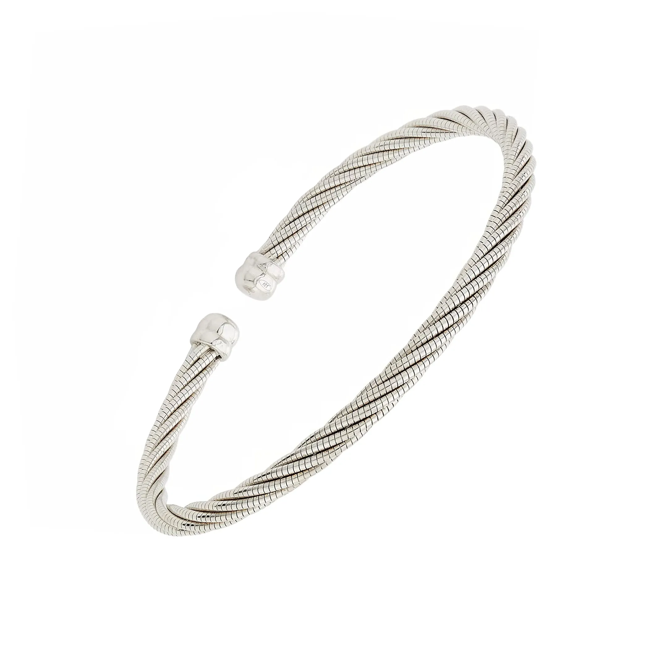 Sterling Silver Twisted Cable Adjustable Cuff