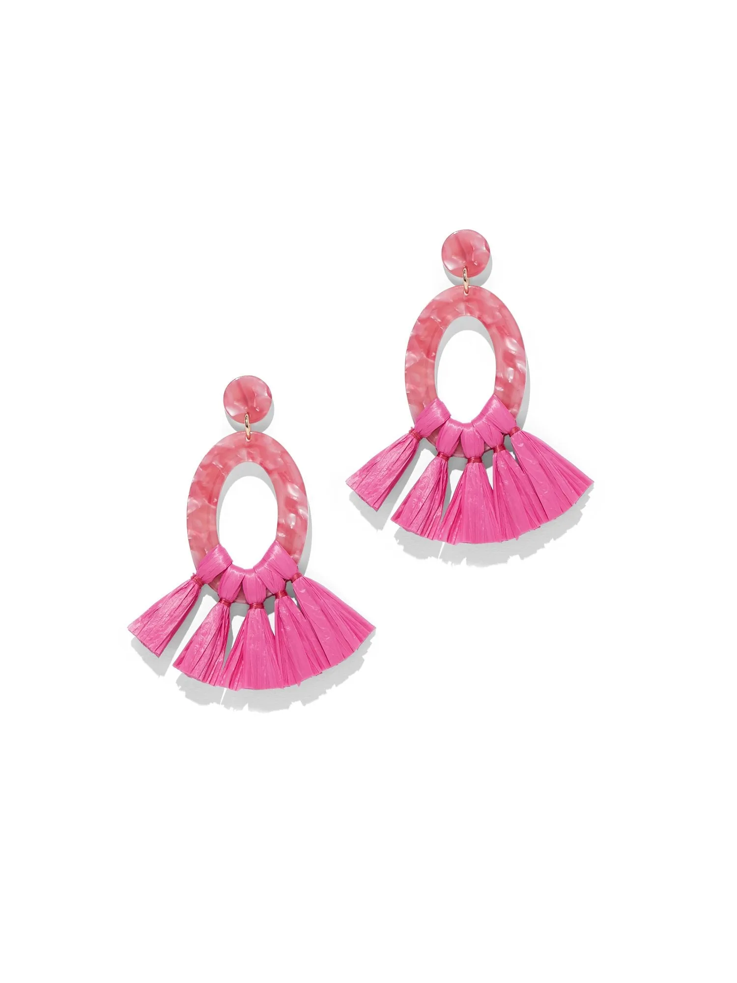 Tassel-Accent Oval Drop Earring