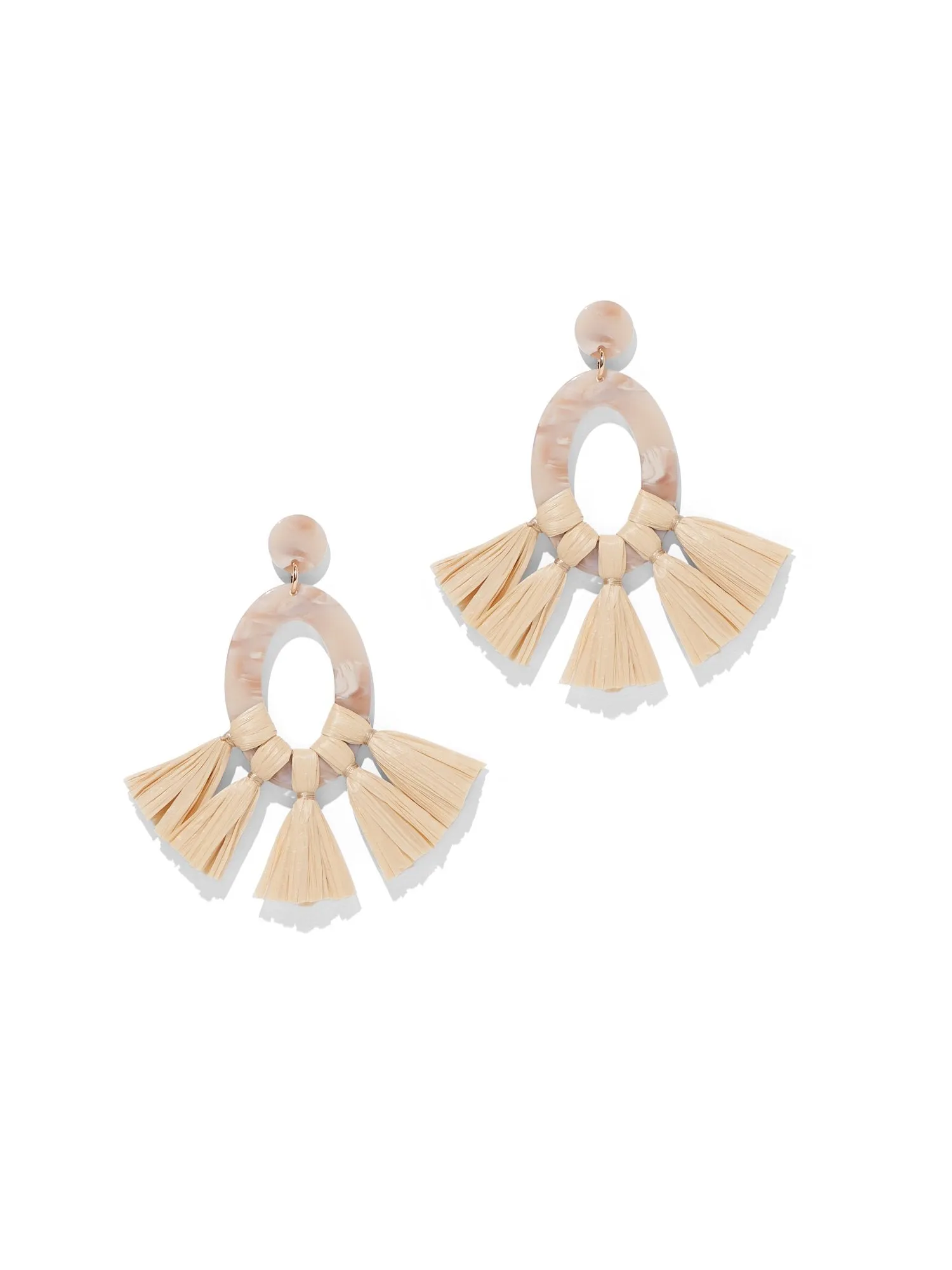 Tassel-Accent Oval Drop Earring