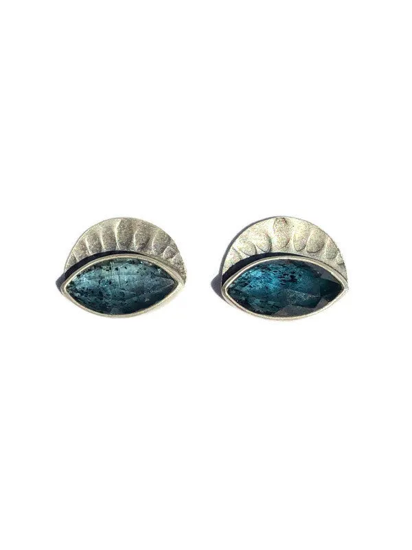 Teal Moss Kyanite Fin Studs