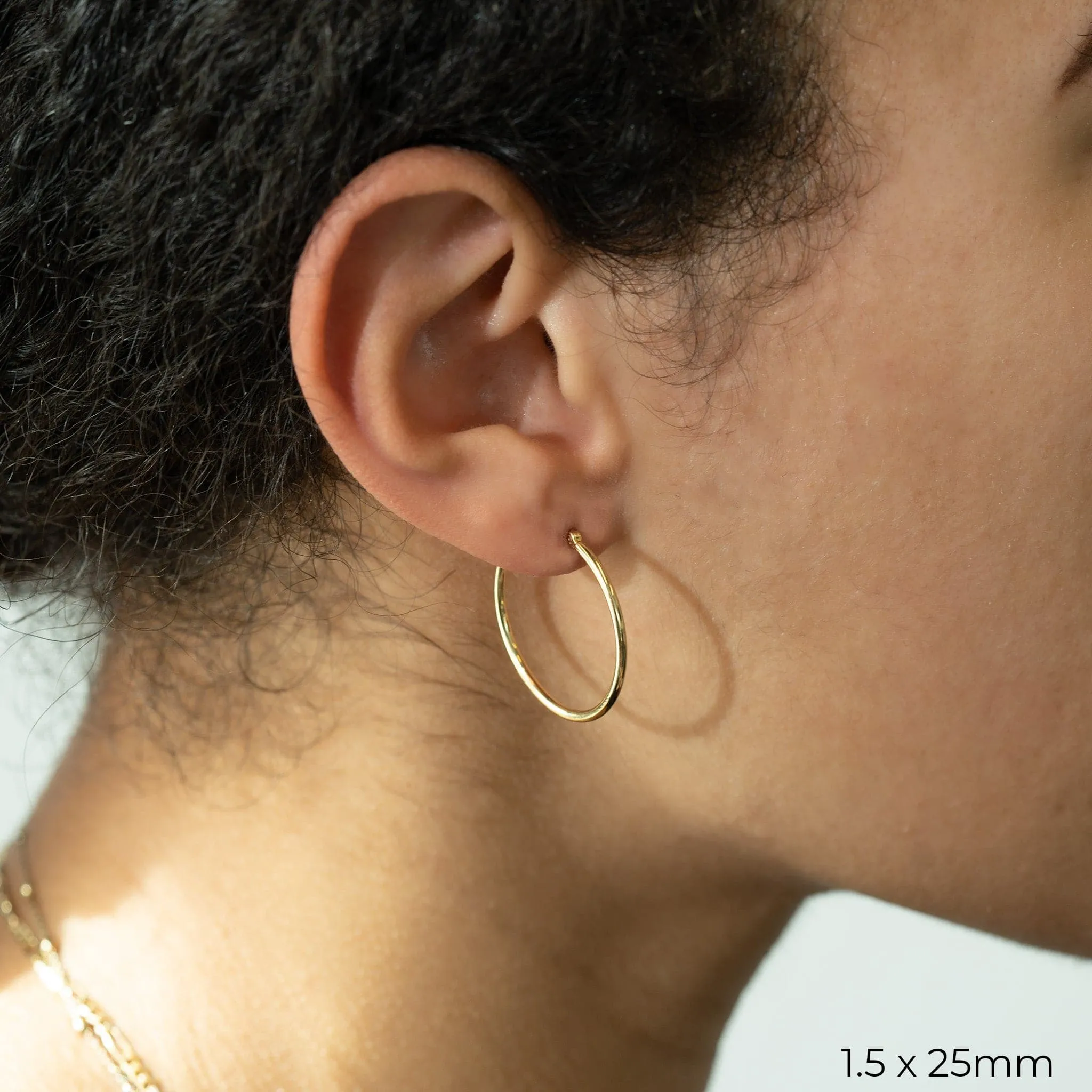 The Classic Gold Hoops in 1.5mm