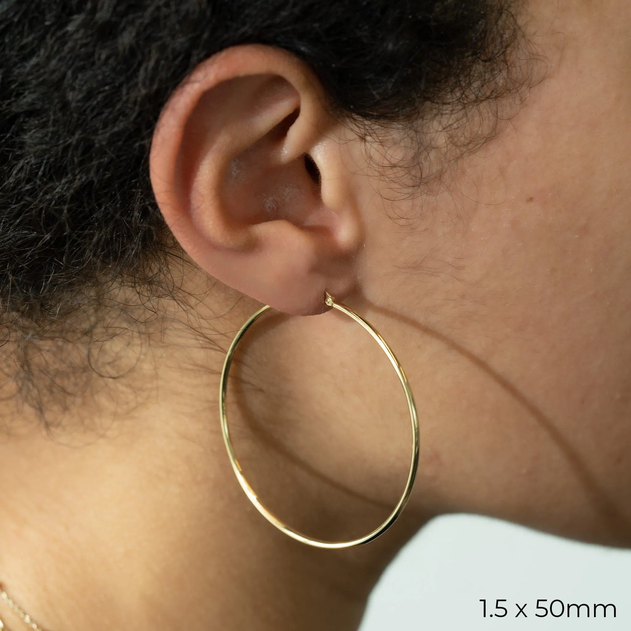 The Classic Gold Hoops in 1.5mm