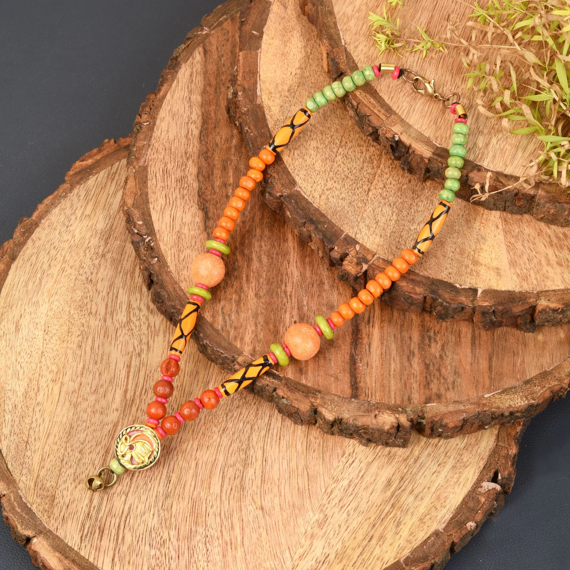 The Orange Queen Handcrafted Tribal Necklace