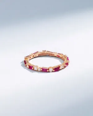 Thin Mix Ruby Eternity Band