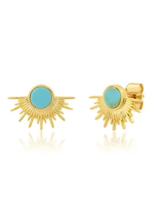 Turquoise Sunray Studs