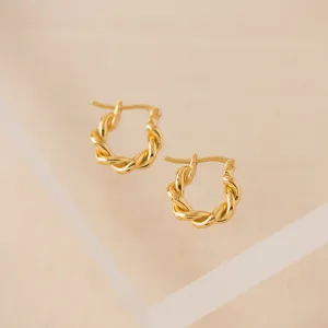 Twist Hinge Hoops Gold