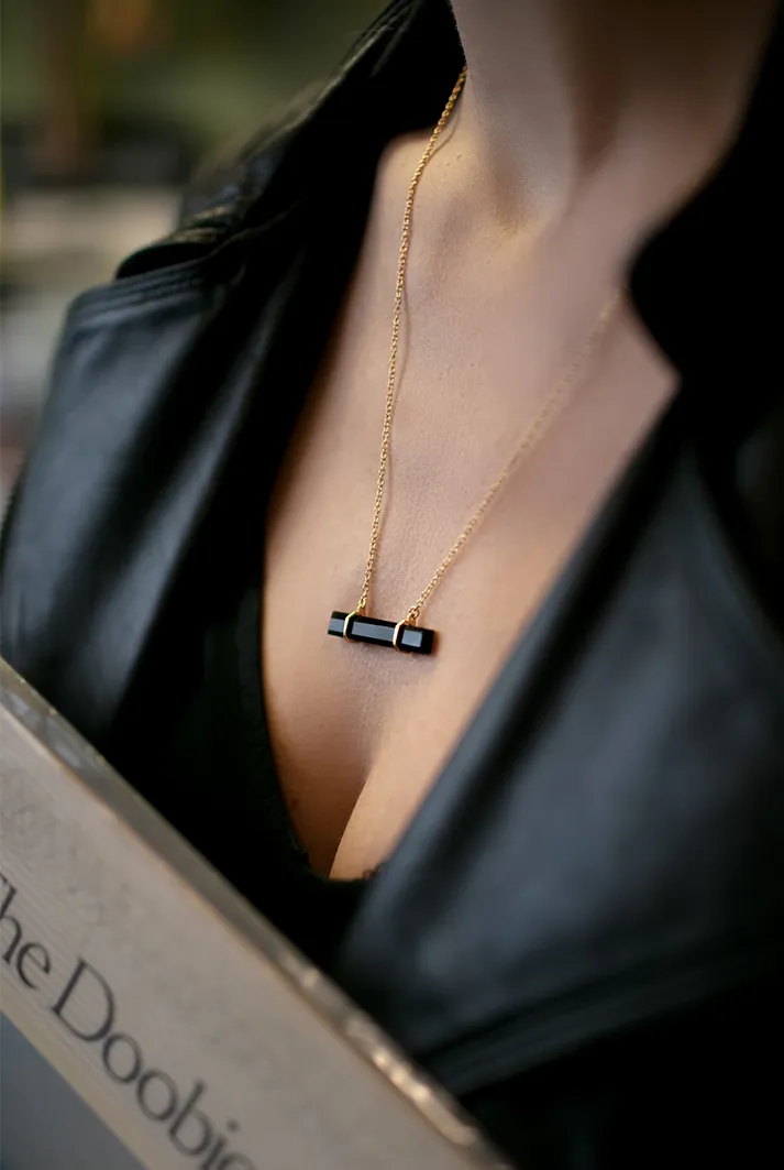 Urban Bar Necklace with Black Onyx