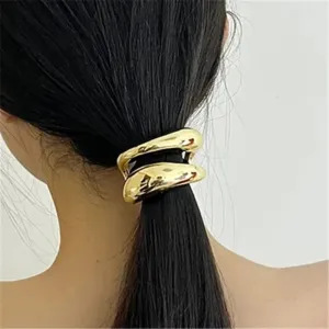 VAIGE Elegant Dual-Head Metal Hair Bands - Crystal Accents in Gold and Silver