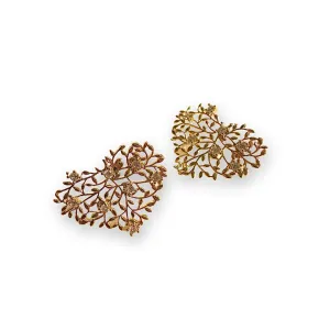 Vine Metal Heart Studs