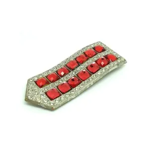 Vintage 1930's Art Deco Red Dress Clip Brooch