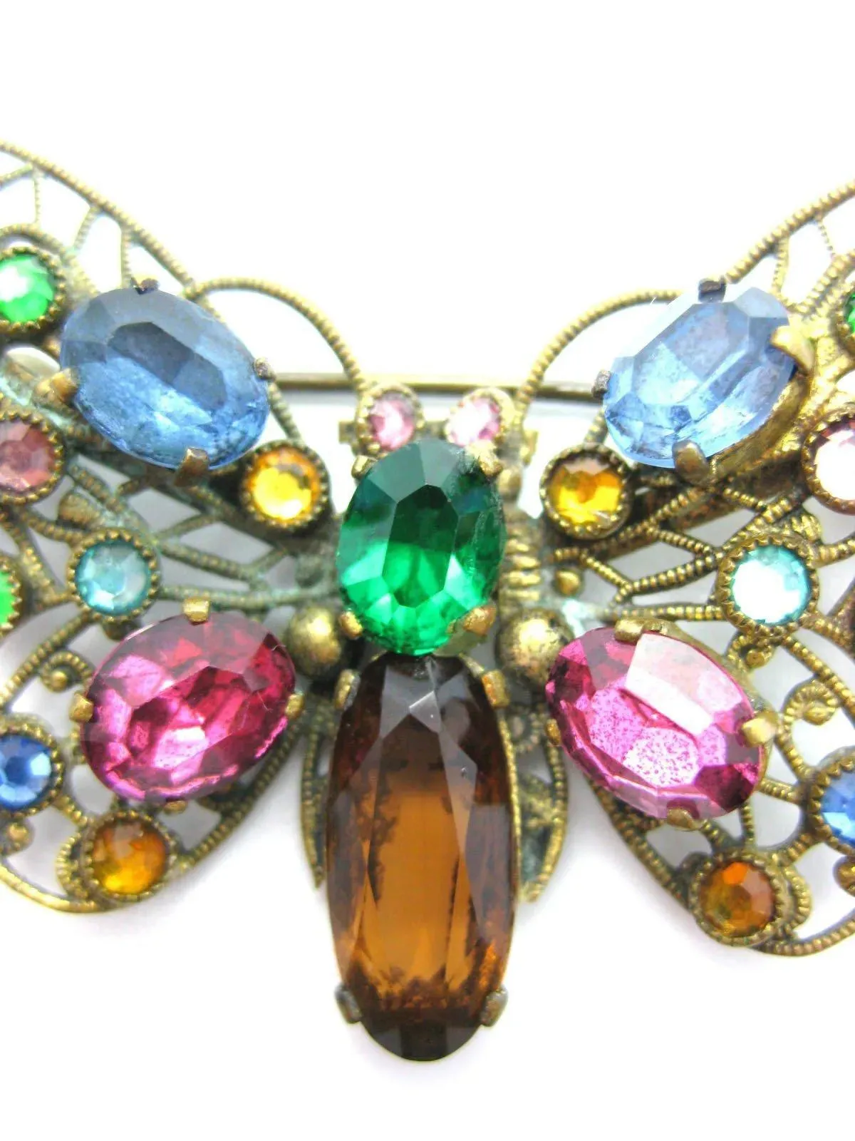 Vintage 1930s Multicoloured Butterfly Brooch