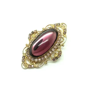 Vintage 1950's Amethyst Glass Brooch