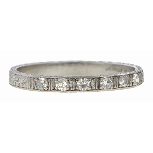 Vintage Diamond Wedding Band, Platinum