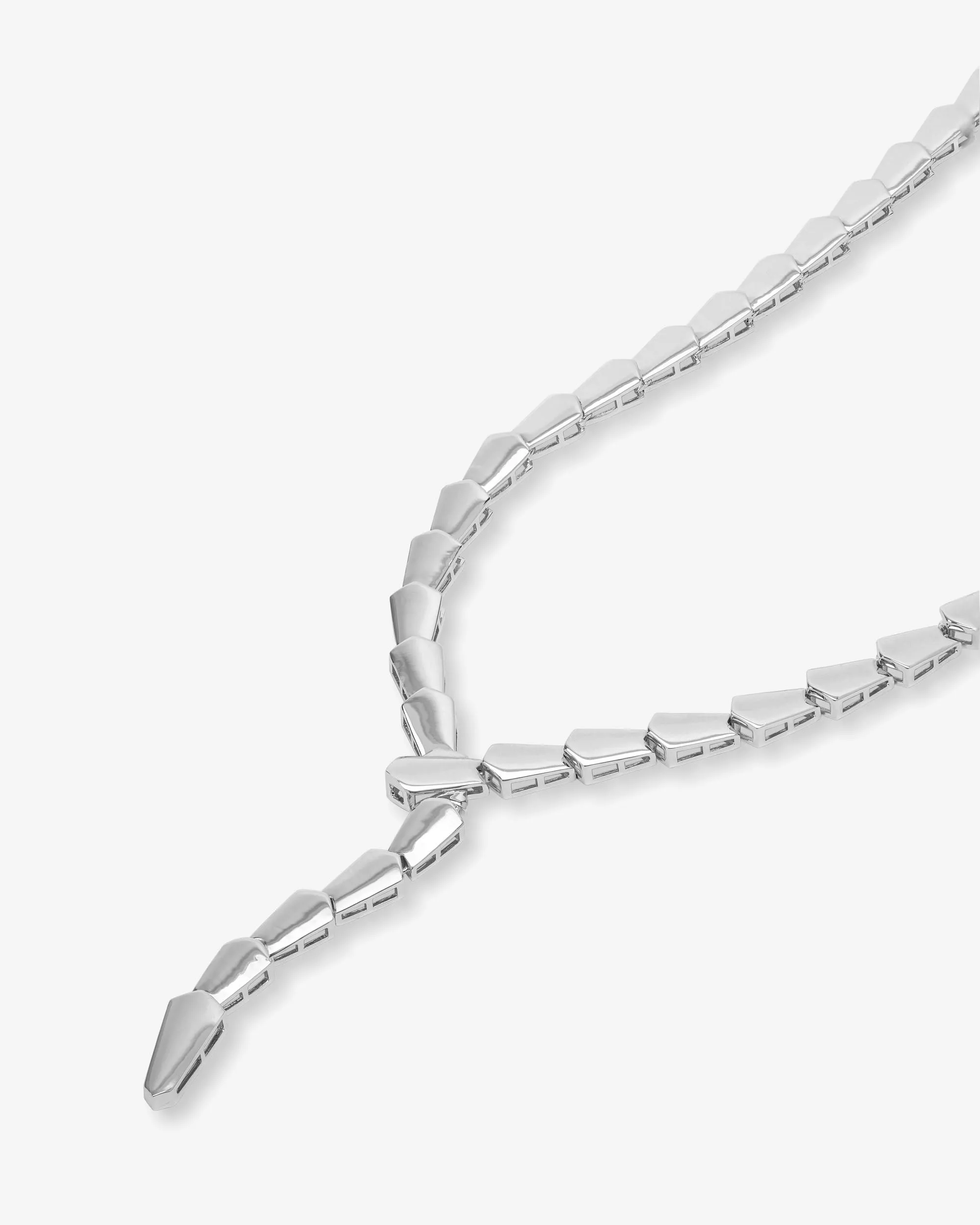 XL Serpent Lariat - Silver